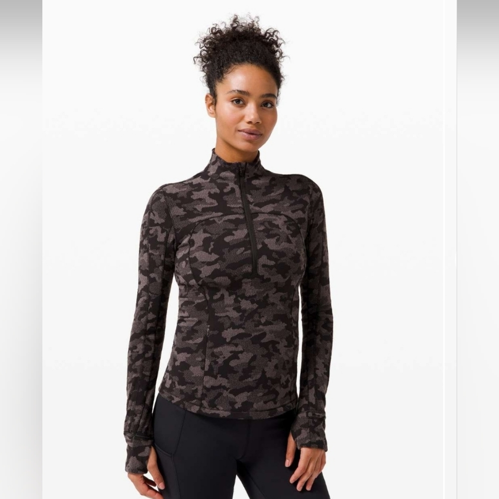 Lululemon Run Briskly Half-Zip Pullover in Dark Camo
